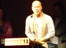 Bruce Willis on stage at Sundance 2012