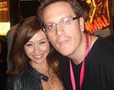 Danielle Harris is snapped with our critic Darren