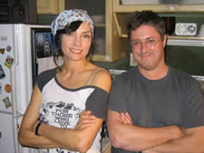 Famke Janssen and Eric Red on the set of 100 Feet