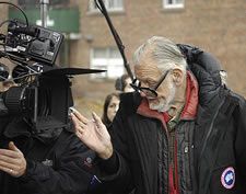George A Romero on the set of Diary Of The Dead