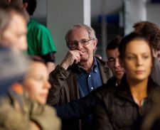 Ken Loach on the set of the film