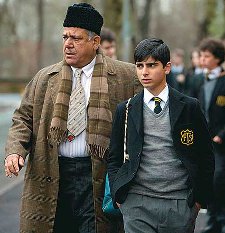 Om Puri and Aqib as father and son