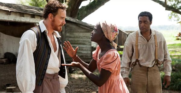 Michael Fassbender, Lupita Nyong'o and Chiwetel Ejiofor as Edwin, Patsey and Solomon in Steve McQueen's 12 Years A Slave