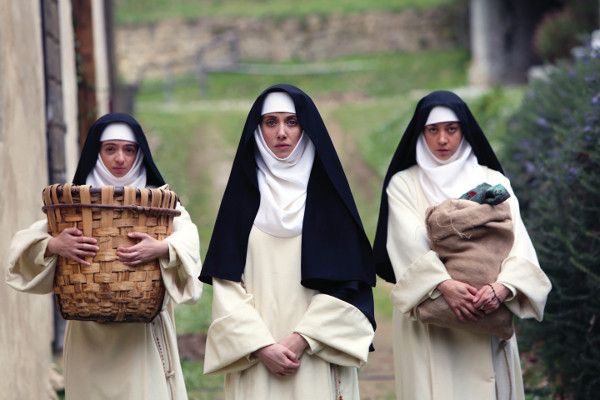 Alison Brie Kate Micucci and Aubrey Plaza in Little Hours - young servant fleeing from his master takes refuge at a dysfunctional convent in medieval Tuscany. 