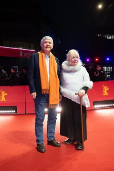 Tom Courtenay and Anna Calder-Marshall at the premiere of Queen At Sea