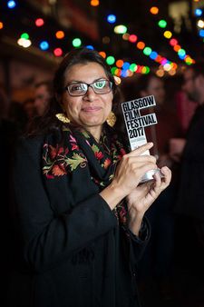 Alankrita Shrivastava with her award from the Glasgow Film Festival