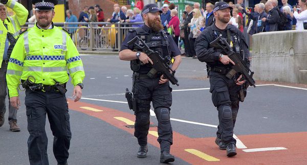 Armed police in Merseyside