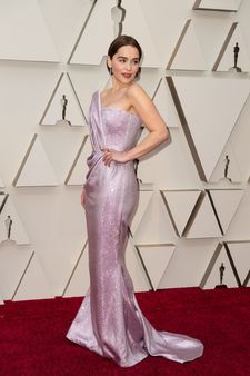 Emilia Clarke arrives on the red carpet of The 91st Oscars® at the Dolby® Theatre in Hollywood.