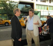 Arnaud Desplechin with former New York Film Festival Director Richard Peña.