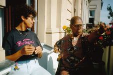 Audre Lorde with Ika Hügel-Marshall, co-writer of Audre Lorde: The Berlin Years 1984-1992, Berlin 1991
