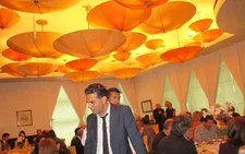 Blue Jasmine co-star Bobby Cannavale under the golden umbrellas of Le Cirque
