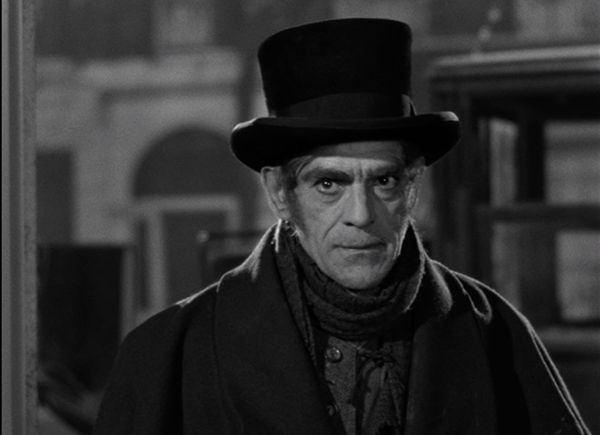 Boris Karloff in Robert Wise’s The Body Snatcher, adapted from Robert Louis Stevenson’s novel by Philip MacDonald, and produced by Val Lewton