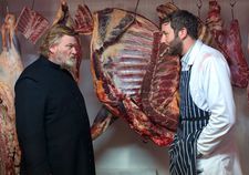 Brendan Gleeson on Father James with Chris O’Dowd as the butcher: "Yes. The soutane, it's a declaration of intent."