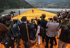 Christo on The Floating Piers out on Lago d'Iseo: "How fragile and emotional it is. You just go there as a spectator and you don't realise."