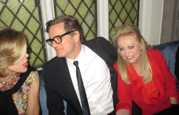 Colin Firth talking to Christine Baranski with Jacki Weaver at Harlow: "They were originals from the 1920s that were sourced in Paris."