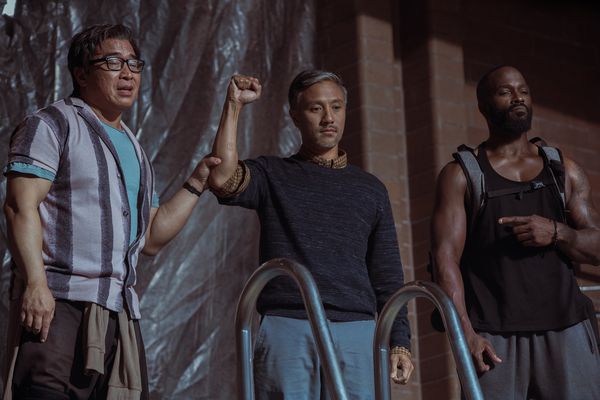 Ron Yuan, Alain Uy and Mykel Shannon Jenkins as The Three Tigers
