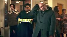 Angus (Dominic Sessa) with Mary Lamb (Da'Vine Joy Randolph) and Mr. Hunham (Paul Giamatti) arriving at Miss Crane’s Christmas Party