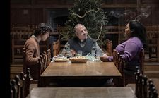Nate Carlson on the tree seen when Angus Tully (Dominic Sessa), Mr. Hunham (Paul Giamatti), and Mary Lamb (Da'Vine Joy Randolph) are having their Christmas dinner: “It’s like, here’s the worst tree we have. Go take this.”