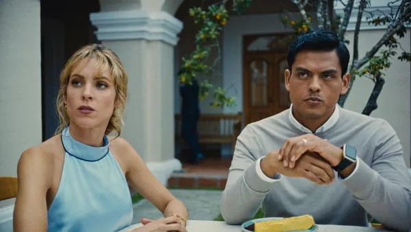 Carmina (Maggie Civantos) and Chema (Cuauhtli Jiménez. Civantos: 'Carmina isn’t someone who reflects on colonialism; she just embodies it'