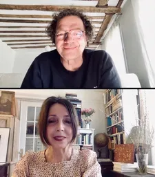 Frédéric Boyer with Anne-Katrin Titze on Headfirst director and Dreaming Walls co-director Amélie van Elmbt: “Oh! She has talent!”