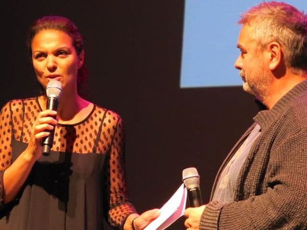 Isabelle Giordano, Unifrance director general, introduces director / producer Luc Besson at the 17th Rendez-vous with French Cinema in Paris
