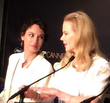 French actress Jeanne Balibar and Nicole Kidman share the media stage at the Cannes Film Festival