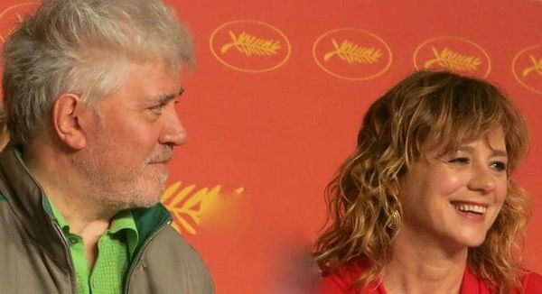 Pedro Almodóvar with his Julieta actress Emma Suarez at the Cannes Film Festival last year.