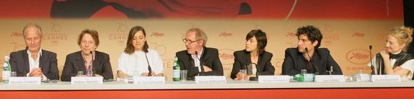 Cannes opening film line-up (from left): Hippolyte Girardot, Mathieu Amalric, Marion Cotillard, Arnaud Desplechin, Charlotte Gainsbourg, Louis Garrel and Alba Rohrwacher in Ismael’s Ghosts, opening film at this year’s Cannes Film Festival.