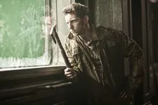 Jamie Bell as Edgar an axe man: "After the bloodiest fight in the film up to that point with the axe-battle"