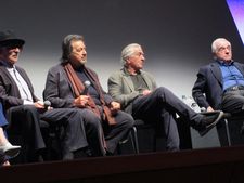 Joe Pesci, Al Pacino, Robert De Niro, and Martin Scorsese at The Irishman press conference