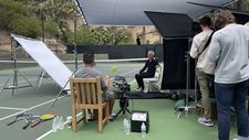 John McEnroe being interviewed