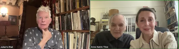 Julien Temple, the director of I Am Curious Johnny (on the adventurous life of Johnny Pigozzi) with music producer/99 Records founder Ed Bahlman and Anne-Katrin Titze: “I've always been a big fan of Orson Welles' F For Fake …”