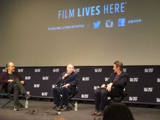 Kent Jones in conversation with Seymour Bernstein and director Ethan Hawke at the New York Film Festival press conference for Seymour: An Introduction