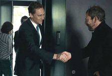 Liam Gillick as H greets estate agent Tom Hiddleston: "It was such a great place to film."