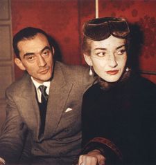 Maria Callas with Luchino Visconti who directed her in La Traviata at La Scala: "She would always try to find the human part in each of her roles."