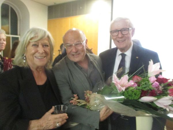 Ulfers Foundation Award‬ honoree Margarethe von Trotta with Volker Schlöndorff and Friedrich Ulfers at Deutsches Haus, NYU