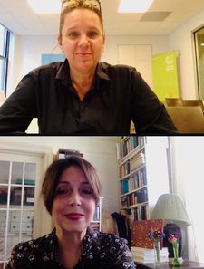 Maria Speth at Goethe-Institut in New York with Anne-Katrin Titze: “Mr. Bachmann and his particular teaching style really helped us to find a place in the classroom and be integrated.”