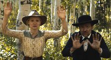 Penelope (Mia Wasikowska) with Parson Henry (David Zellner): "Storytelling in general - so much of Greek mythology is about the hero rescuing the maiden."