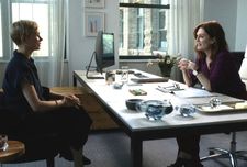 Isabel (Michelle Williams) in Theresa’s (Julianne Moore) office: “The only thing that I was interested in is this idea that no matter how much money - no one is escaping this moment Julianne's character has.”