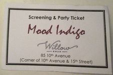 Invitation to Mood Indigo after party at Willow Road