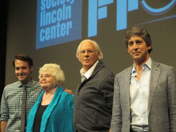 National Board of Review Best Supporting Actor Will Forte, June Squib, and Best Actor Bruce Dern, with Nebraska director Alexander Payne.