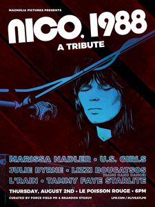 Magnolia Pictures presents Nico, 1988 A Tribute on August 2, 2018 at (Le) Poisson Rouge in New York