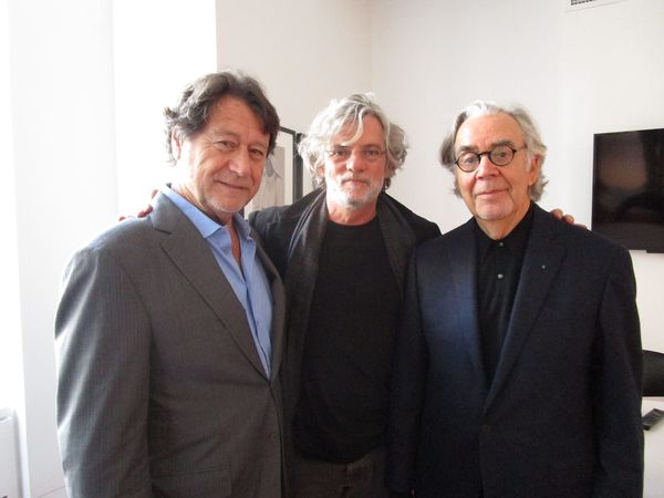 The Song Of Names producer Robert Lantos with director François Girard and composer Howard Shore at Sony in New York