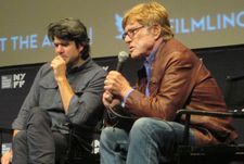 Robert Redford with All is Lost director JC Chandor at the 51st New York Film Festival