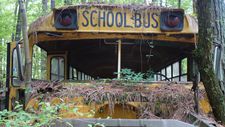 A rusting school bus in Georgia
