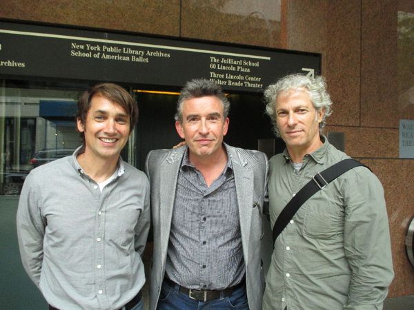 Scott McGehee and David Siegel with their What Maisie Knew star Steve Coogan after the press conference for Alan Partridge.