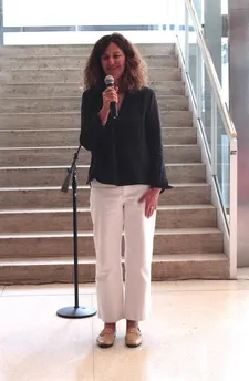 Hal Willner’s widow Sheila Rogers at the press preview for Lou Reed: Caught Between The Twisted Stars