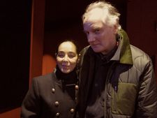 Women Without Men and Looking for Oum Kulthum director Shirin Neshat with 99 Records founder Ed Bahlman at the Quad Cinema