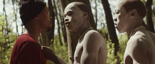 Xolani (Nakhane Touré) and Kwanda (Niza Jay Ncoyini) as Caregiver and Initiate in The Wound. Trengove: 'I was conscious that it needed to be as raw as possible and one of the ways that I did that was to constantly stay with character'