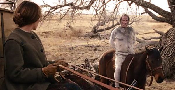 Way out west: Hilary Swank and Tommy Lee Jones in The Homesman.